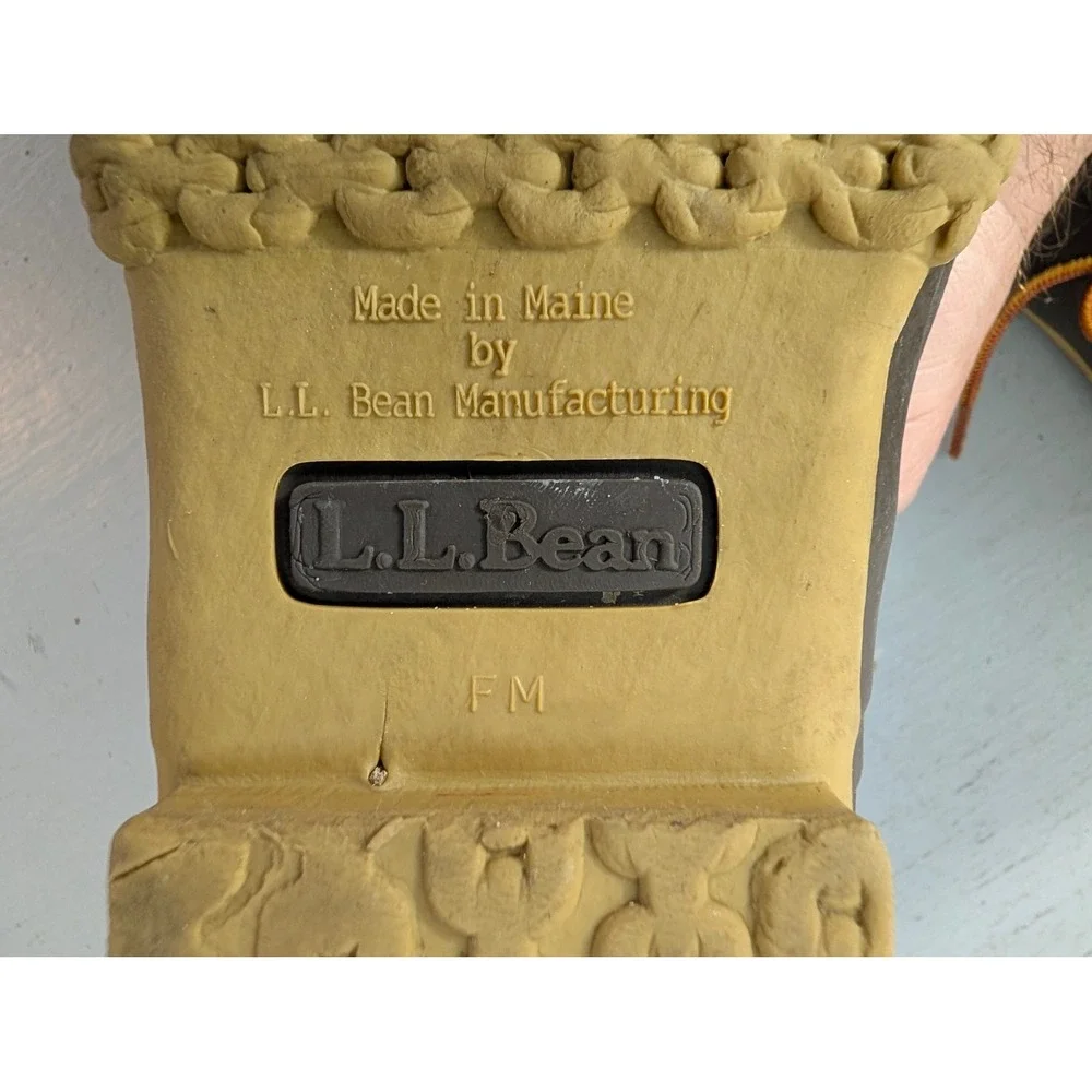 LL Bean Waterproof Leather Duck Bean Boots Mens 9 Womens 10 Brown Made in Maine
